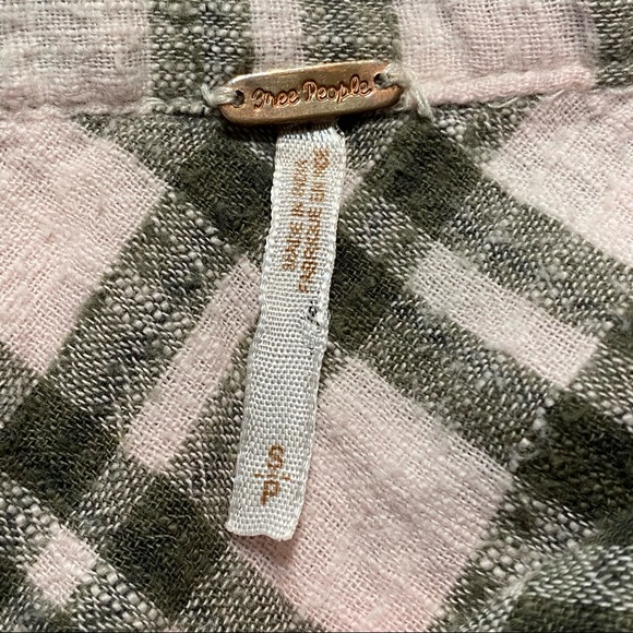 Free People Catch Up with Me Plaid Lightweight Flannel Button Down Shirt Size S - Picture 6 of 15